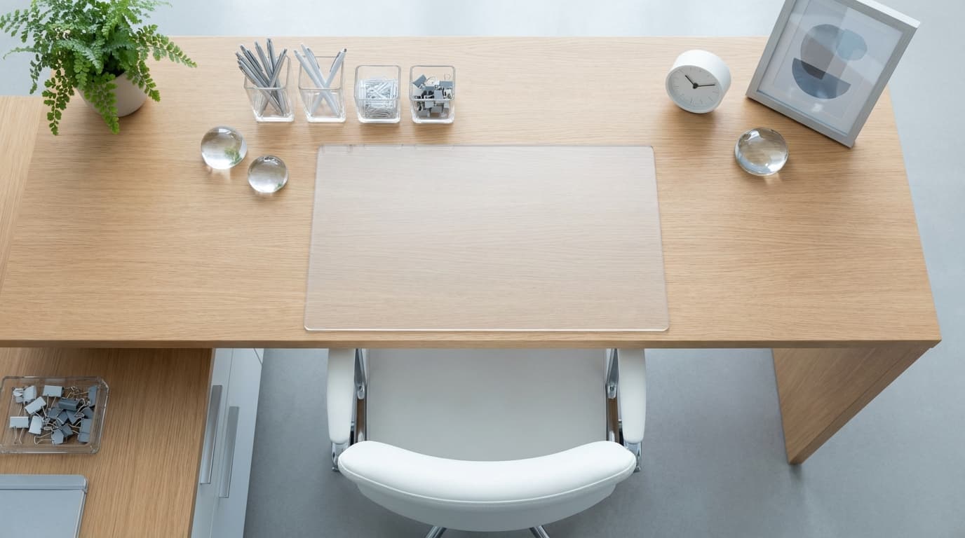 Property manager reviewing operations plans at desk in Denver office
